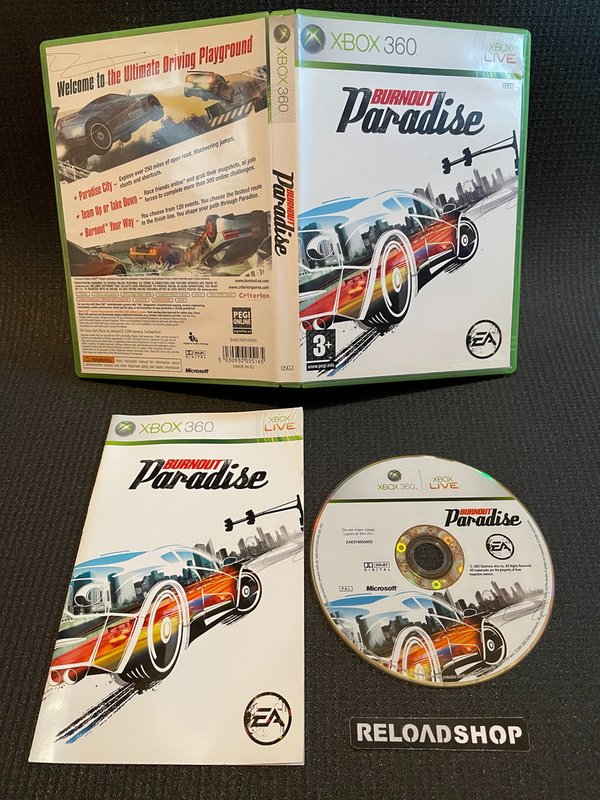 Burnout Paradise Xbox 360 (käytetty) CiB