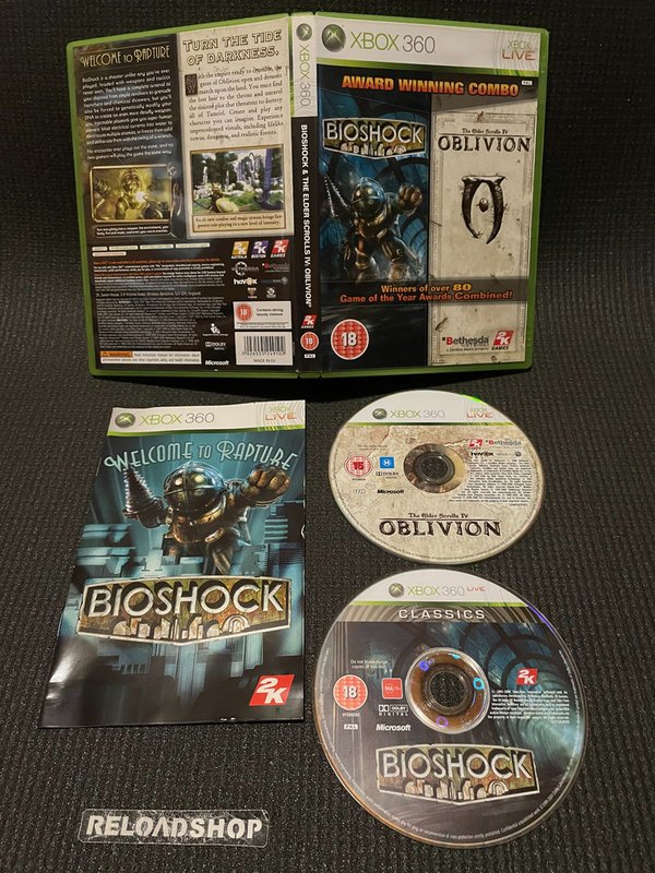 Bioshock & Elder Scrolls IV Oblivion Xbox 360 (käytetty) CiB
