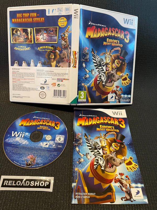 Madagascar 3 Europe's Most Wanted Wii (käytetty) CiB