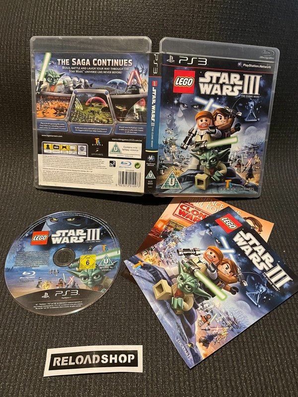 Lego Star Wars III The Clone Wars PS3 (käytetty) CiB