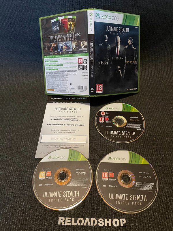 Ultimate Stealth Triple Pack (THIEF + HITMAN ABSOLUTION + DEUS EX) Xbox 360 (käytetty)
