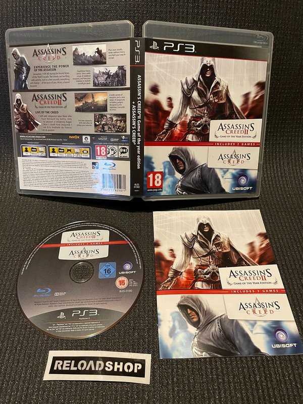 Assassin's Creed + Assassin's Creed II GOTY Edition Double Pack PS3 (käytetty) CiB