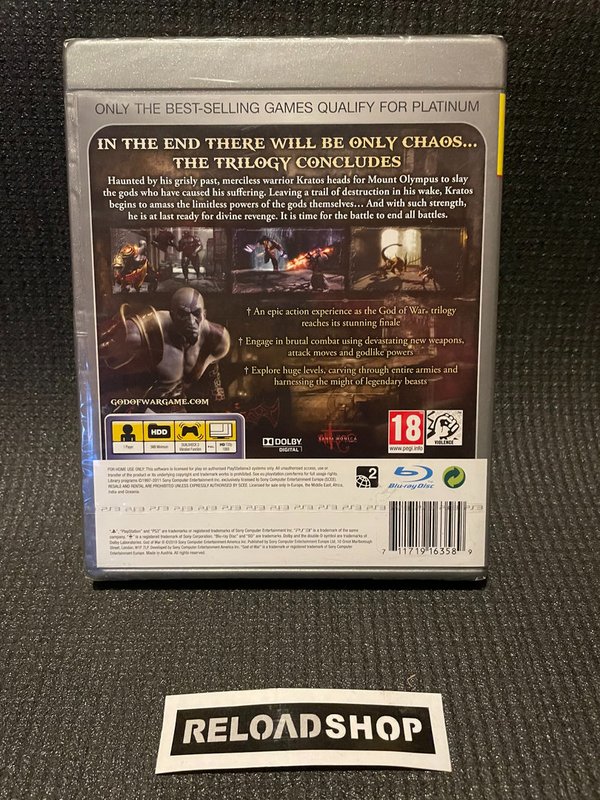 God of War III Platinum PS3 - UUSI