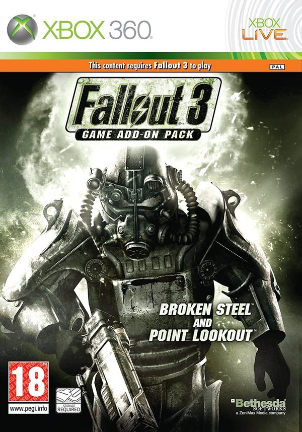 Fallout 3 Game Add-On Pack - Broken Steel and Point Xbox 360 (käytetty)