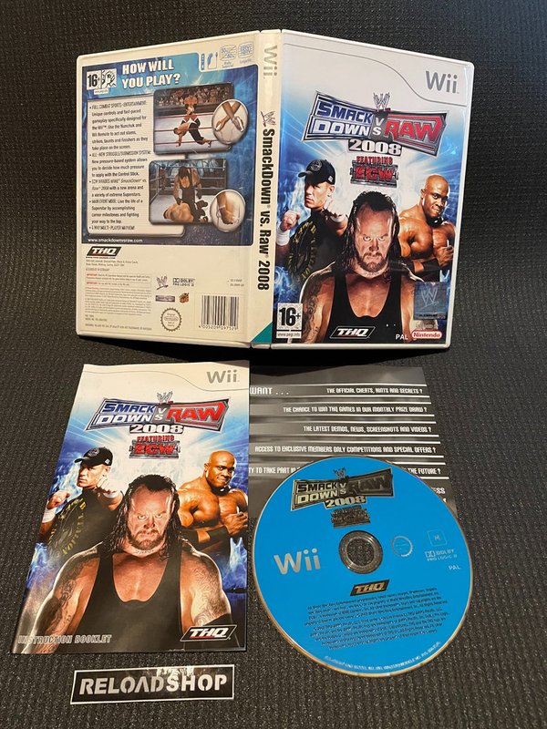 WWE SmackDown Vs Raw 2008 Wii (käytetty) CIB