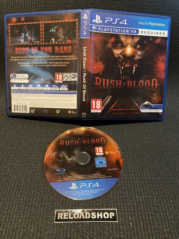Until Dawn Rush of Blood VR PS4 (käytetty)
