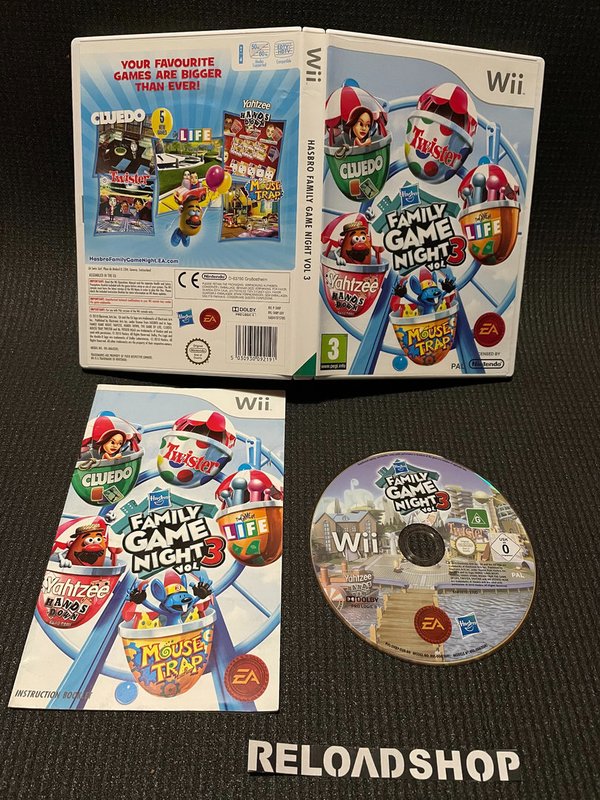 Hasbro Family Game Night Vol 3 Wii (käytetty) CiB