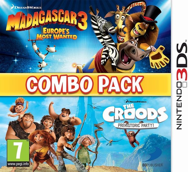 Madagascar 3 & The Croods Combo Pack 3DS (käytetty)