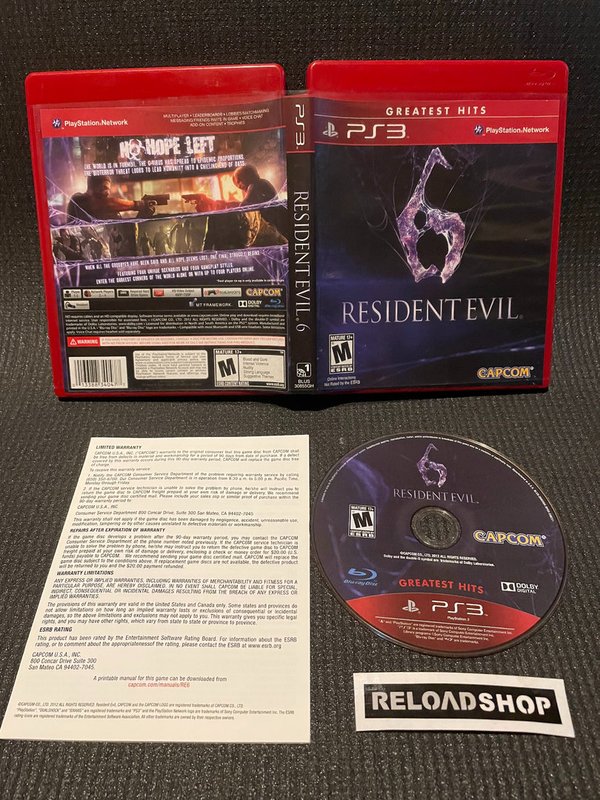 Resident Evil 6 (Great Hits ) PS3 (käytetty) US