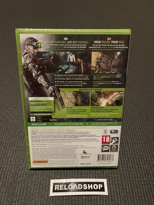 Tom Clancy's Splinter Cell Blacklist Xbox 360 UUSI