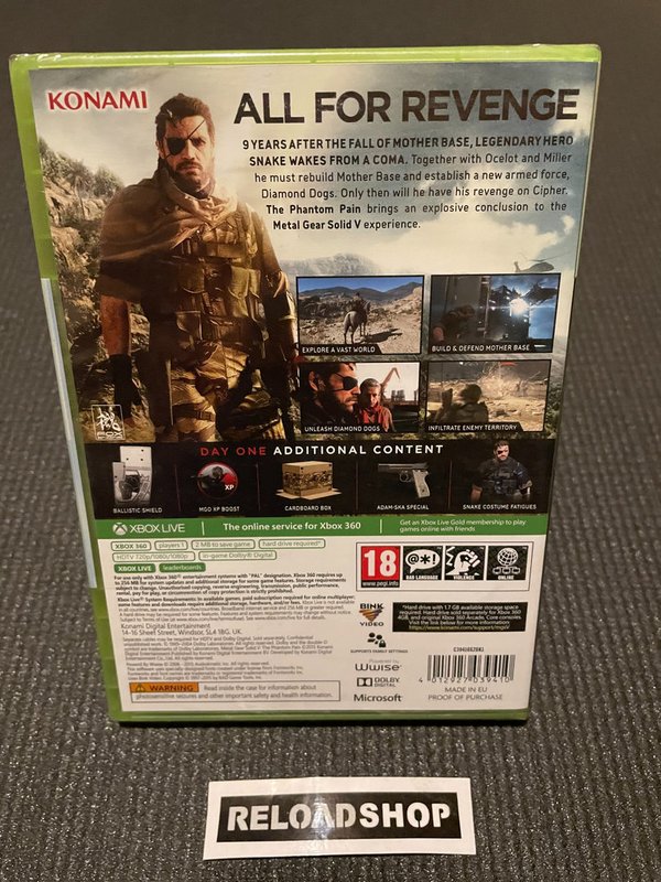 Metal Gear Solid V The Phantom Pain (Day 1 Edition) Xbox 360 UUSI