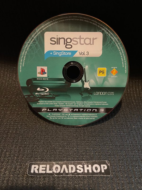 SingStar + SingStore Vol 3 - Disc PS3 (käytetty)
