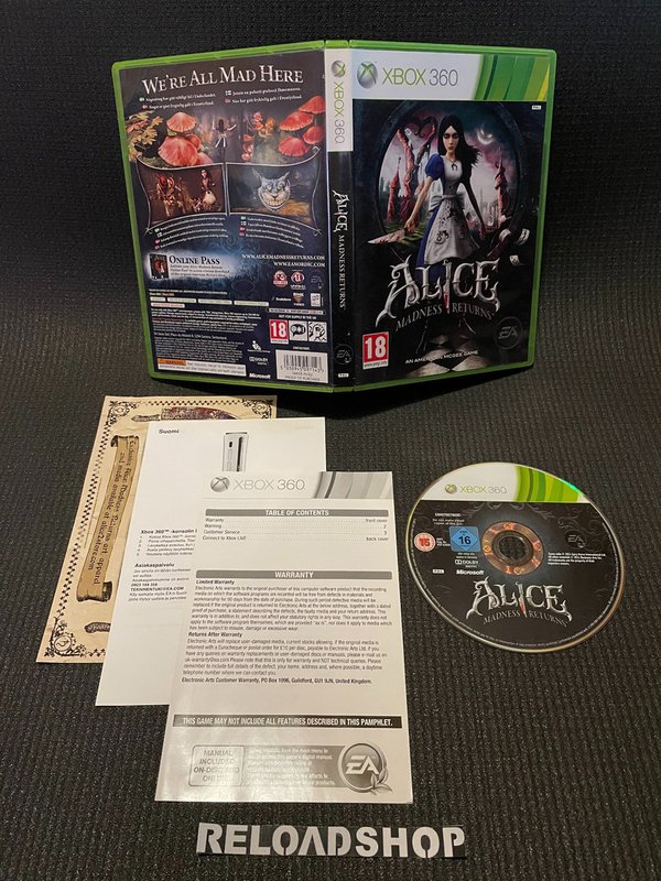 Alice Madness Returns - Nordic Xbox 360 (käytetty) CiB